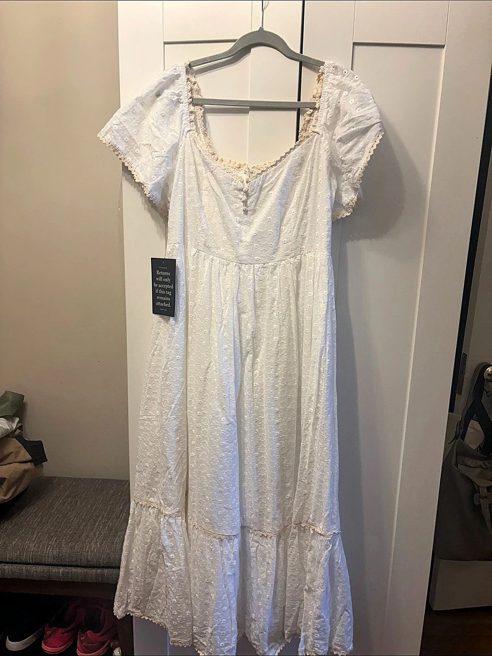 Pomander Place White Floral Maxi Dress Size XL NWT